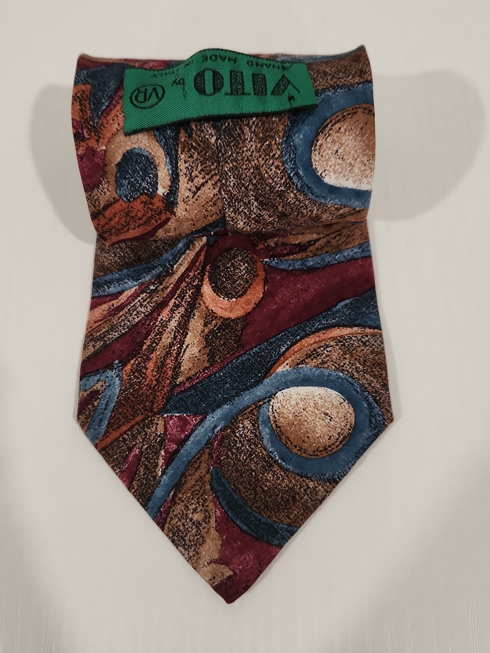 Vito Men's Tie 100% Silk Handmade in Italy Abstract Design